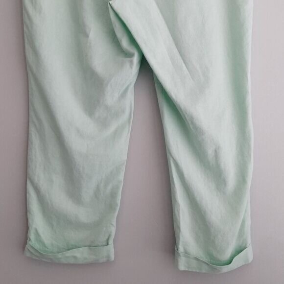 BANANA REPUBLIC Linen Cotton Blend Casual Crop Ankle Pants Pastel Green Sz 14 - Picture 9 of 12